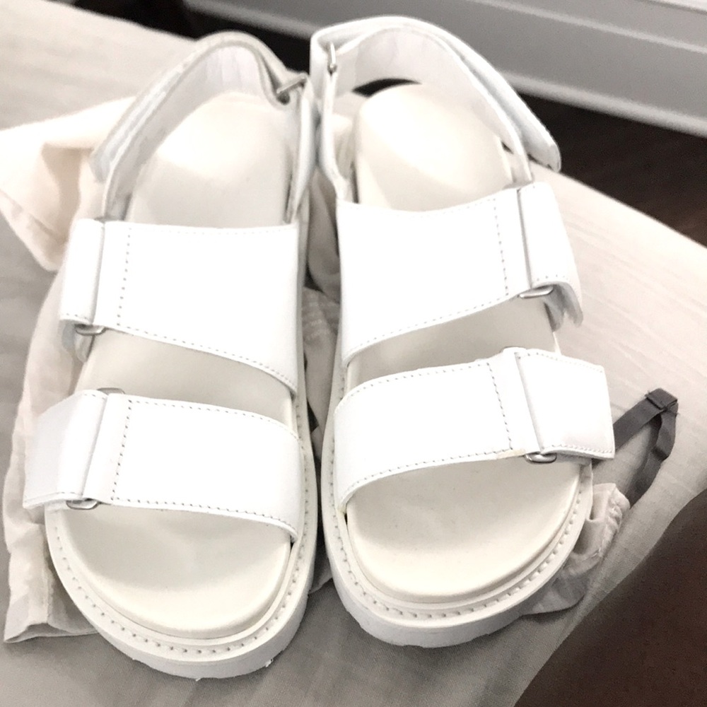 COS White Leather Dad Sandals, size 39